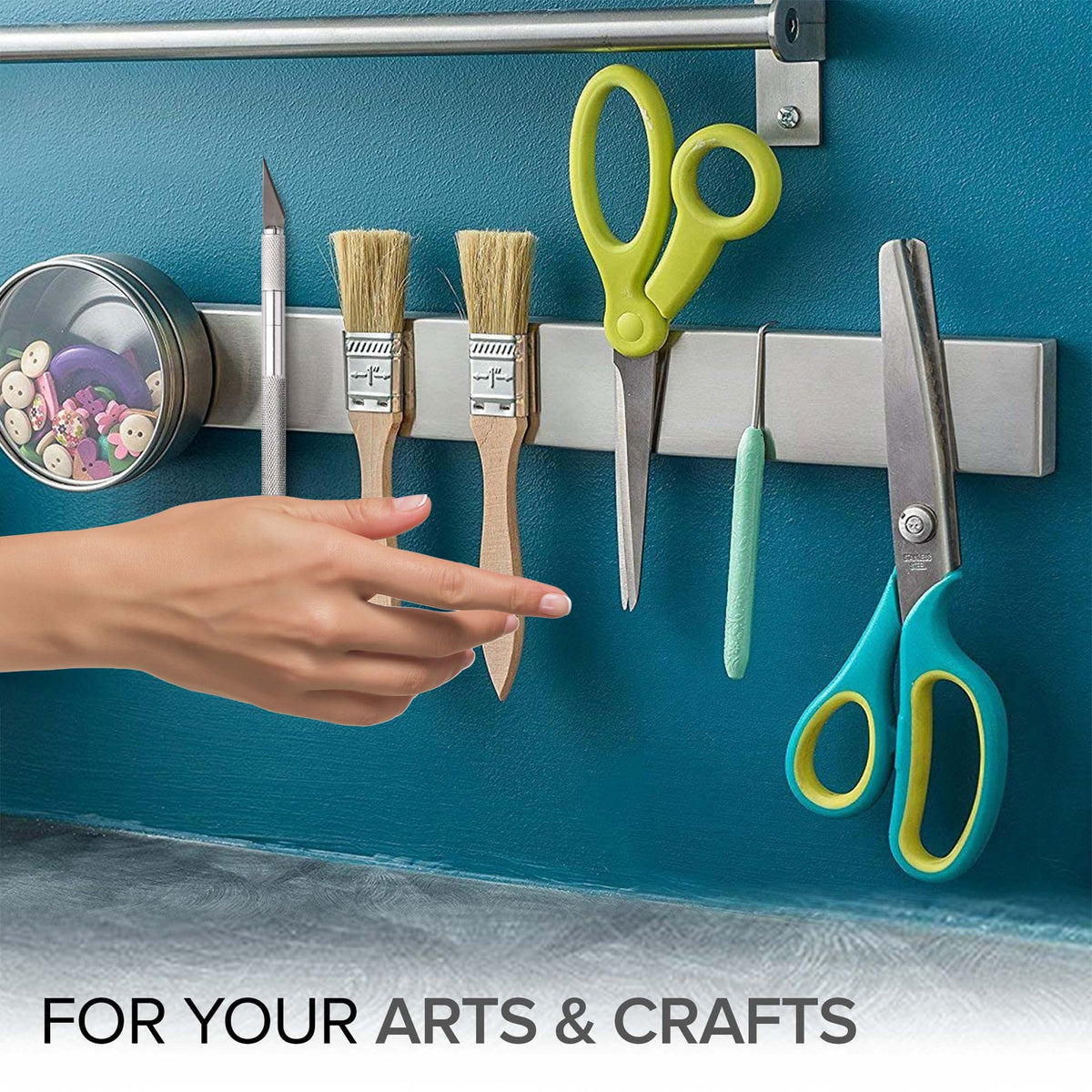 Modern Innovations multipurpose magnetic organizer doubles as tool holder and decor.