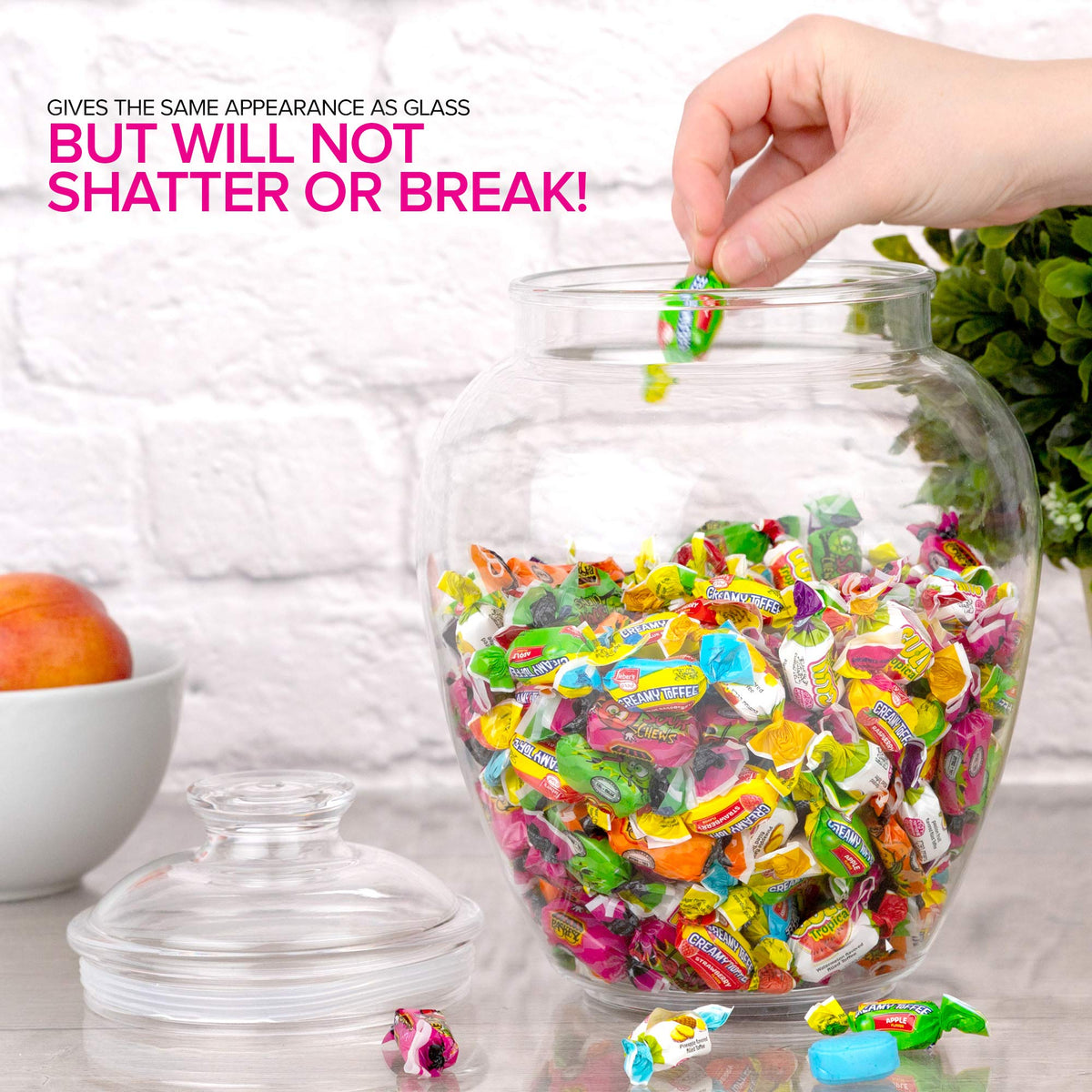 Durable shatterproof acrylic jar from Modern Innovations in a kitchen setting.