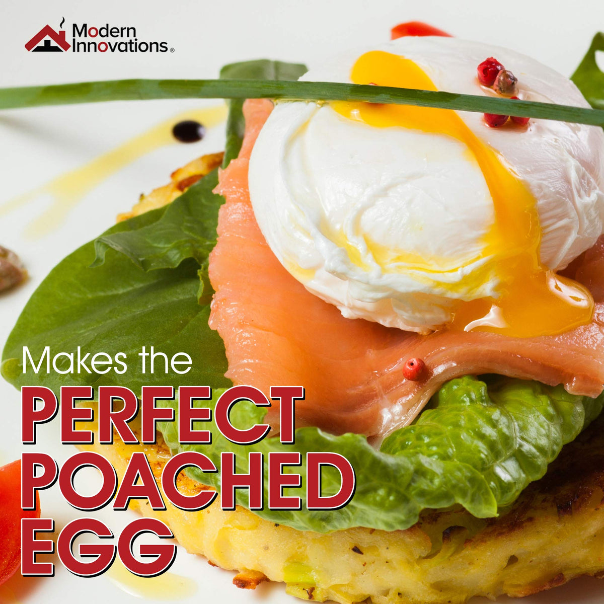 Modern Innovations silicone spatula included for safe egg removal.