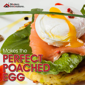 Modern Innovations silicone spatula included for safe egg removal.