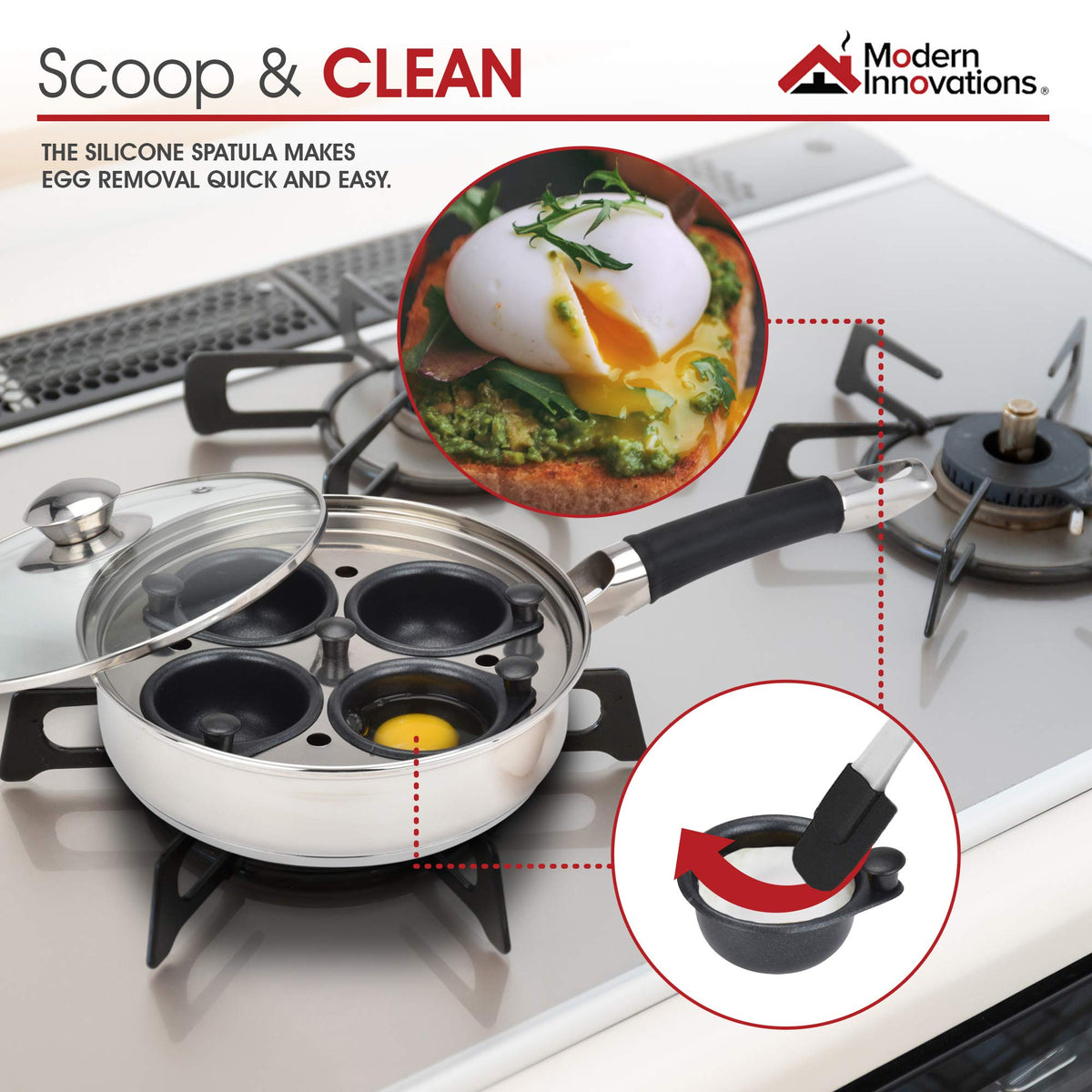 Modern Innovations stay-cool handle and dishwasher-safe design for easy cleanup.