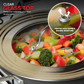 Modern Innovations lid fitting 8.25–12 inch cookware to reduce clutter