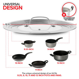 Modern Innovations lid with stainless steel handle for easy lifting during cooking
