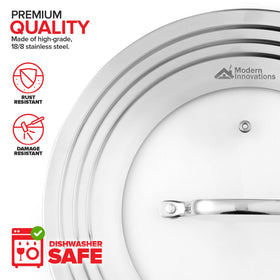 Modern Innovations universal lid showing vented hole to control steam