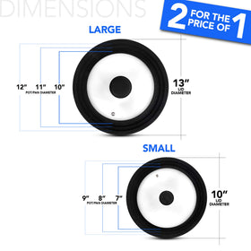 Modern Innovations universal lid on a 12-inch skillet, glass top for easy monitoring.