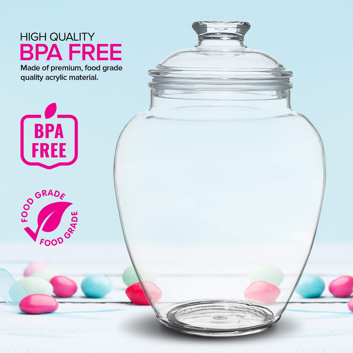 Wide 7-inch opening of the Modern Innovations jar for easy filling and access.