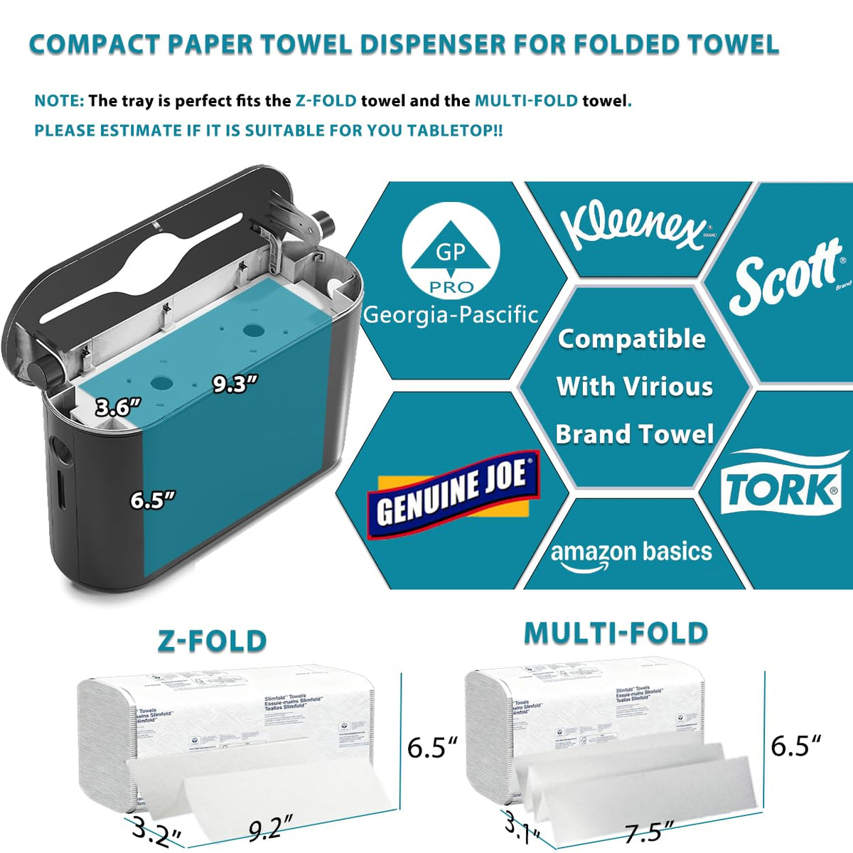 Modunful towel dispenser with transparent refill window for easy restocking.