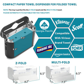 Modunful towel dispenser with transparent refill window for easy restocking.