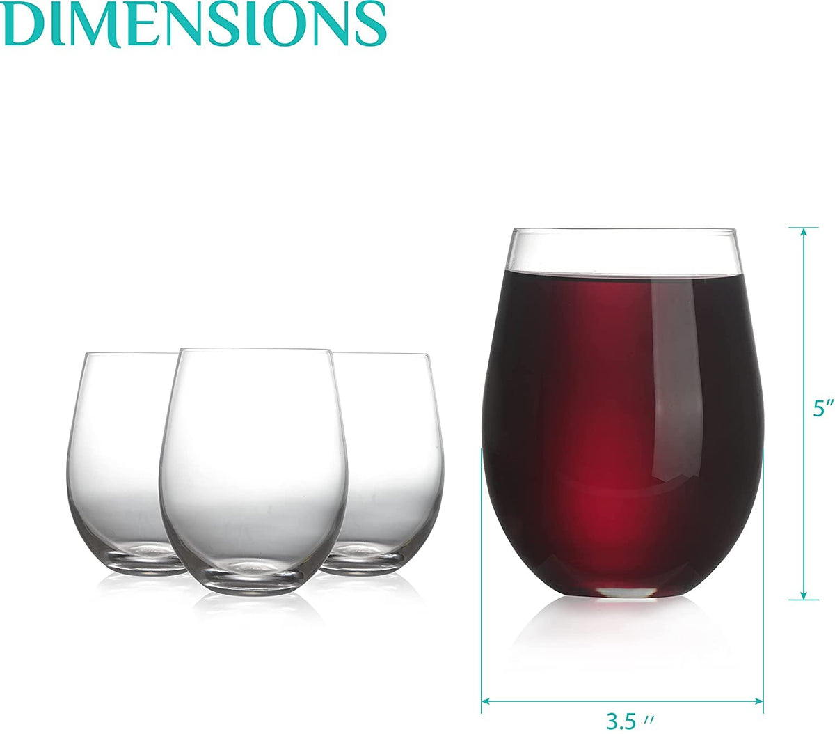 Modvera stemless glass featuring a chip-resistant rim for durability.