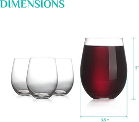 Modvera stemless glass featuring a chip-resistant rim for durability.