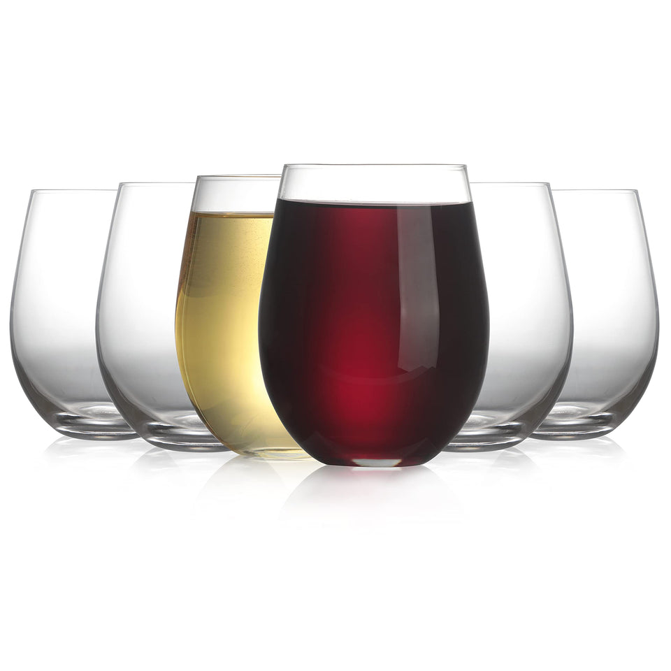 Modvera stemless wine glass in clear crystal for elegant entertaining.