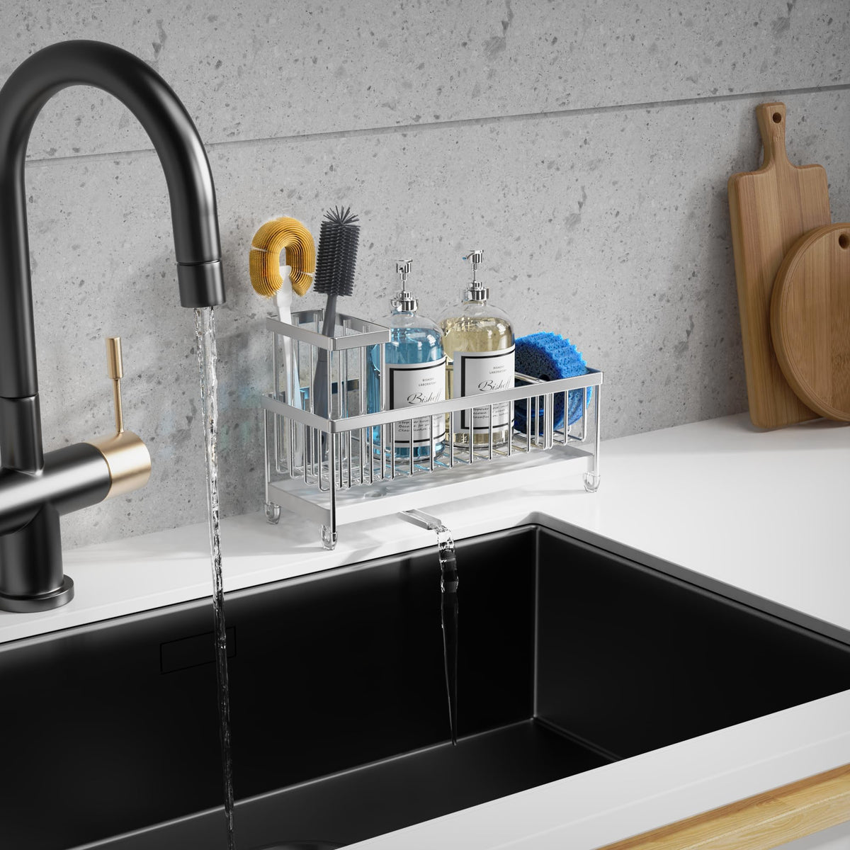 Moforoco counter top sponge holder fits most sinks and enhances organization