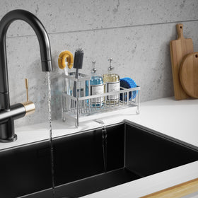 Moforoco counter top sponge holder fits most sinks and enhances organization