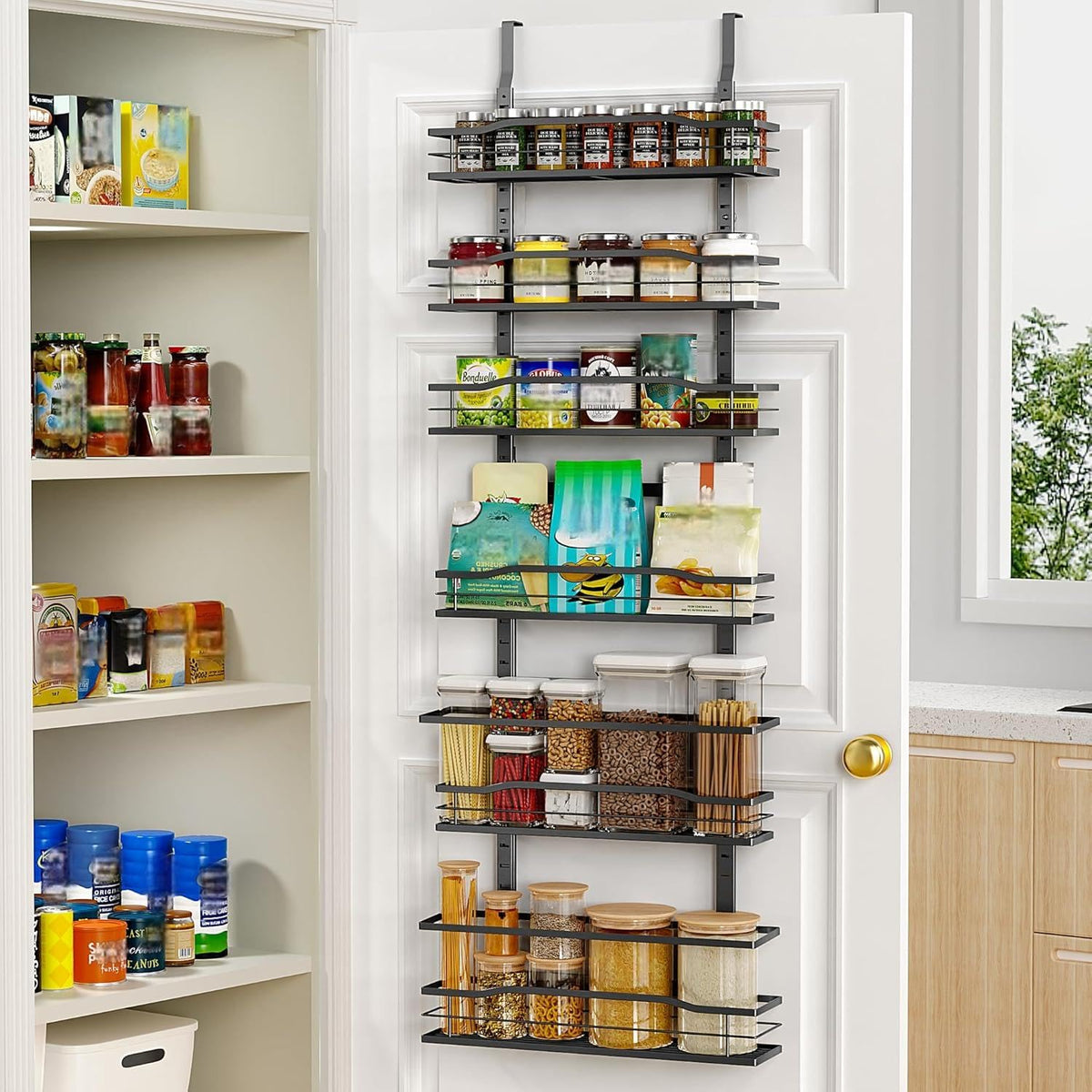 Moforoco easy-assembly over-door organizer requires no tools.