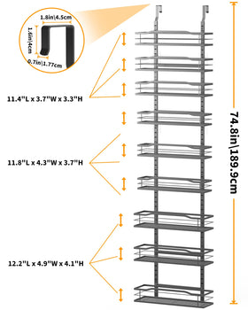 Moforoco over-the-door pantry organizer with 3 large shelves for cans