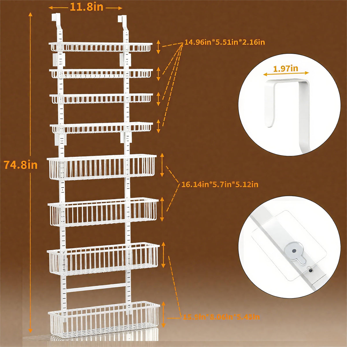 Moforoco pantry organizer 8-tier, detailed-assembly view, easy setup.