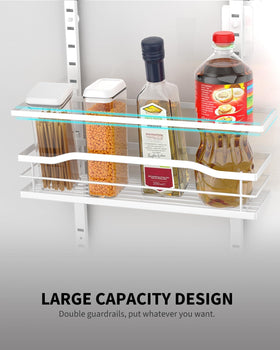 Moforoco White 6-Tier Over Door Pantry Organizer door-mount design saves floor space.