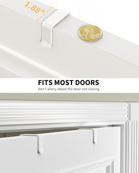 Moforoco White 6-Tier Over Door Pantry Organizer installation showing tool-free setup.