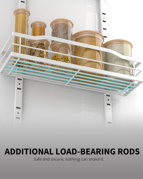 Moforoco White 9-tier shelves mounted on door in a tidy kitchen