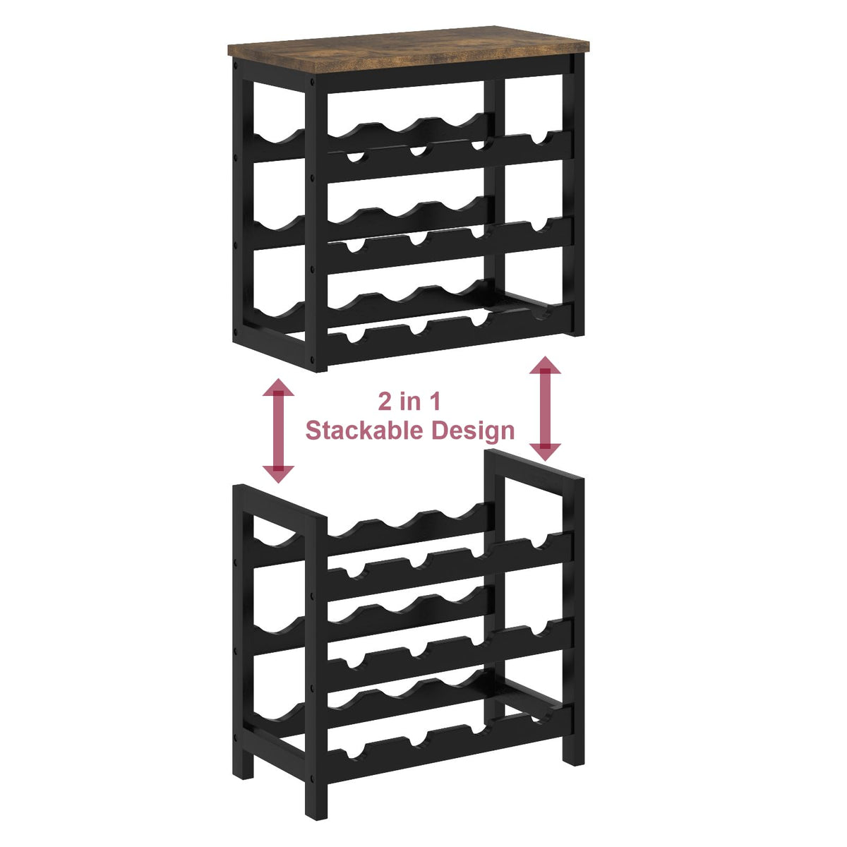 MOGELAFOO bamboo rack side view highlighting slim footprint and elegant design