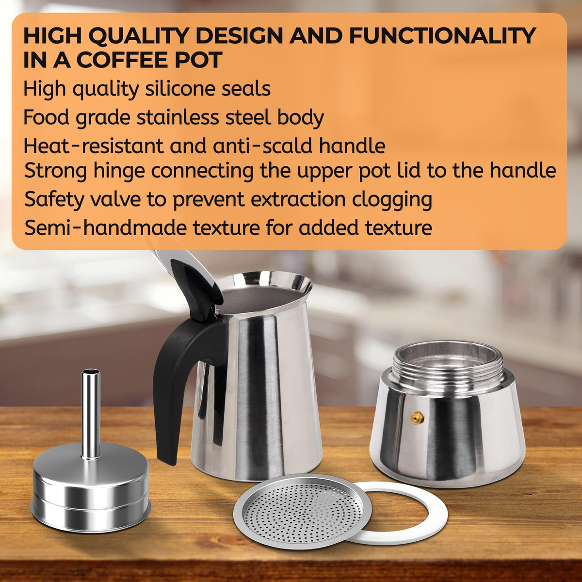 Compact 100ml Mogrecha moka pot ideal for solo mornings and travel