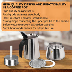 Compact 100ml Mogrecha moka pot ideal for solo mornings and travel