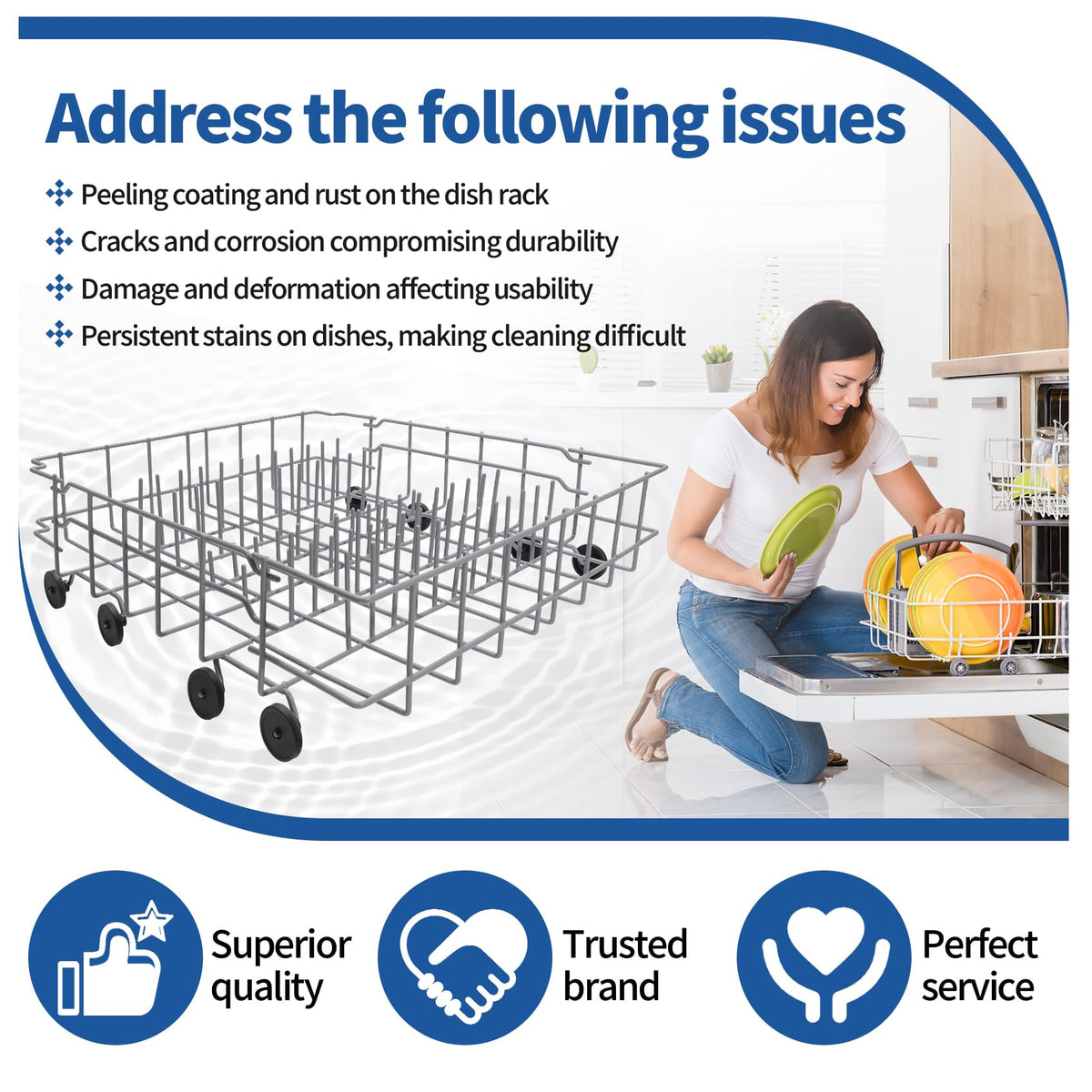 MOHTOL lower-dishrack replacement with the 2-year warranty.