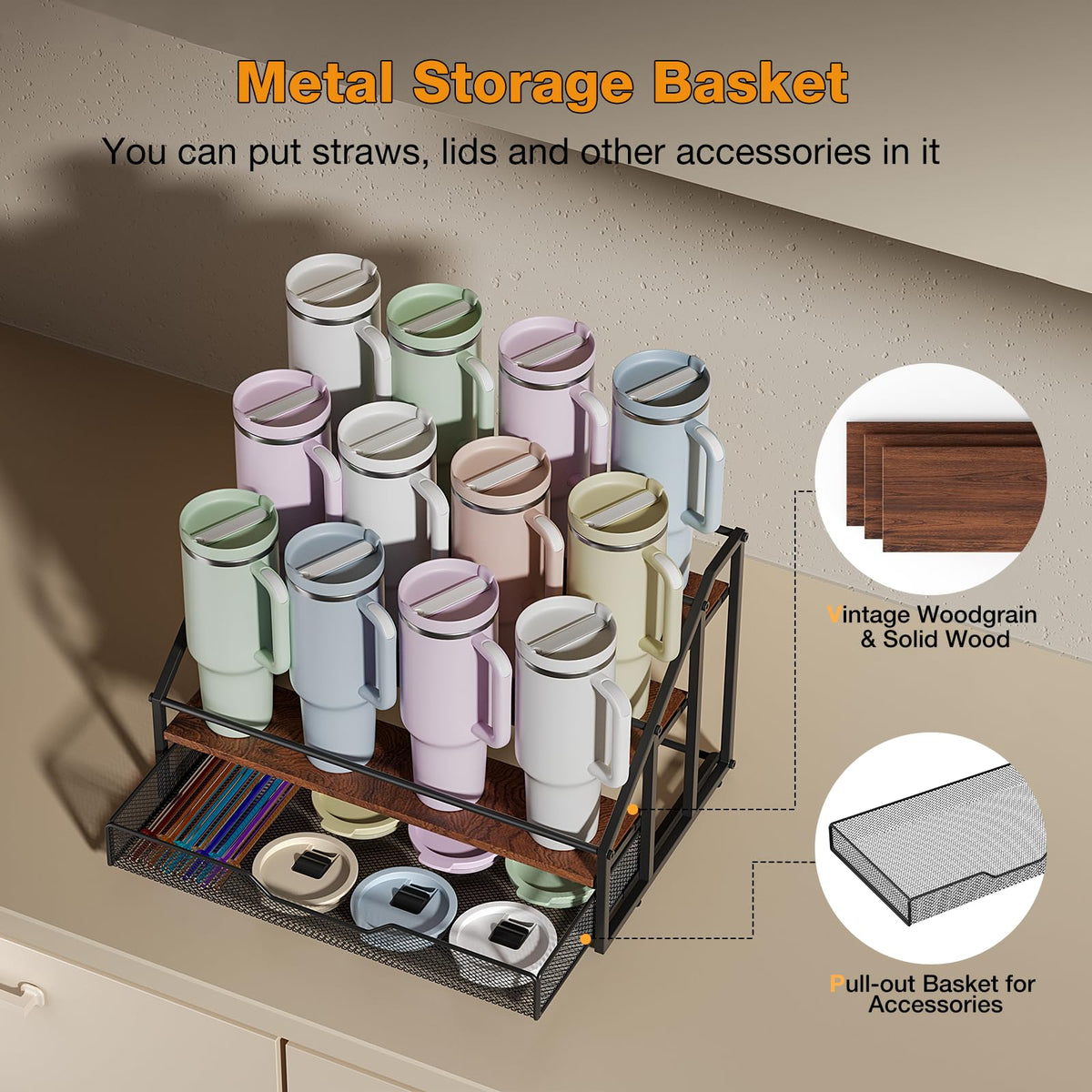 MOJOHAND anti-tip railing detail keeps bottles secure during daily use