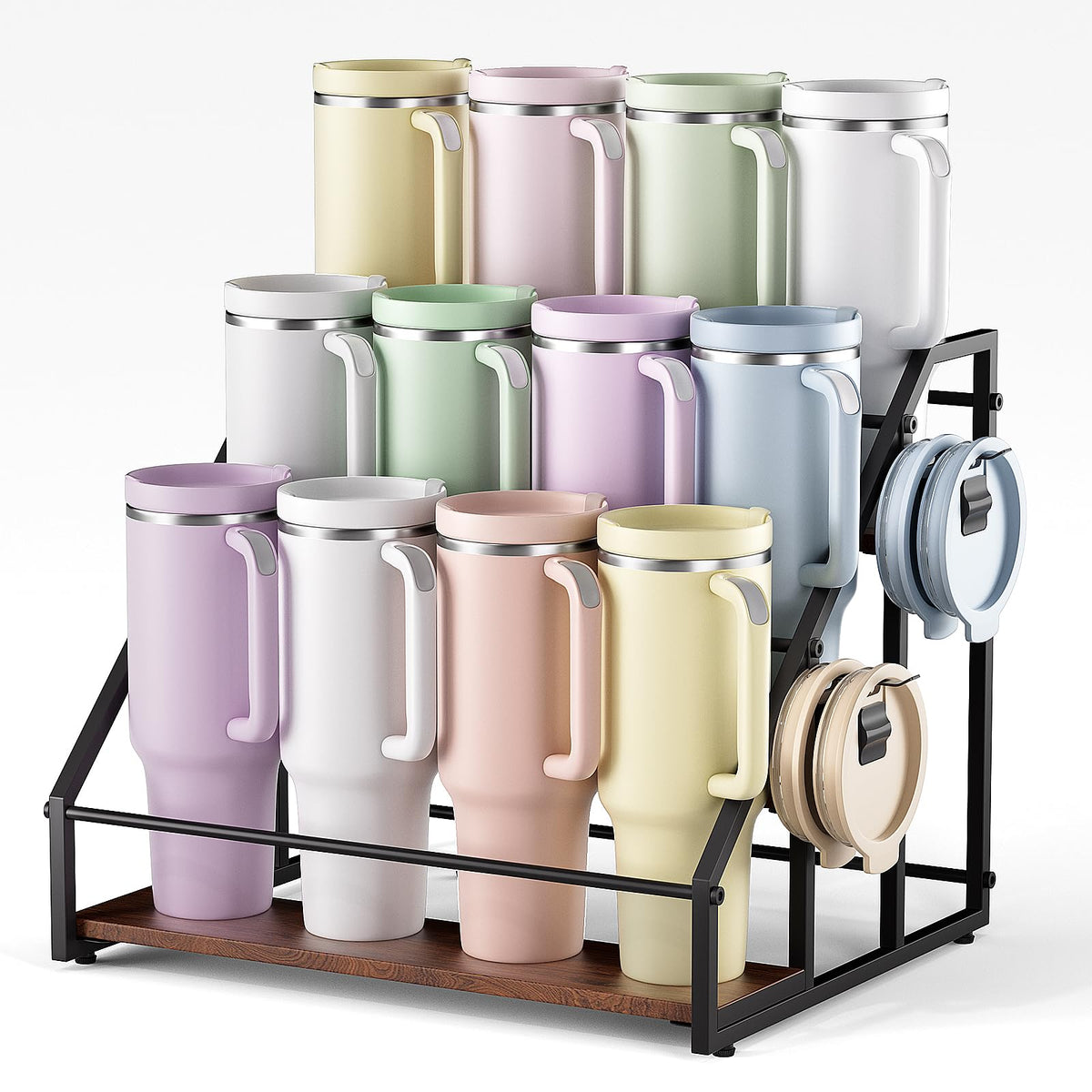 MOJOHAND water bottle organizer 3-tier overview for organized countertops and easy access.