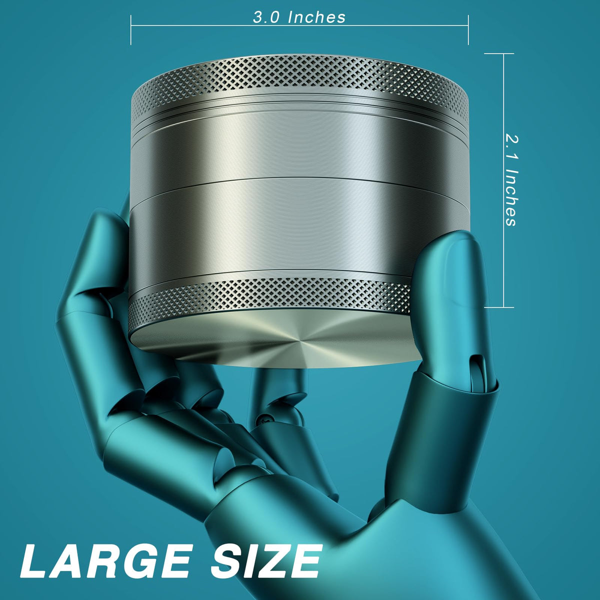 MOJOTAXI magnetic lid helps prevent spills during grinding.