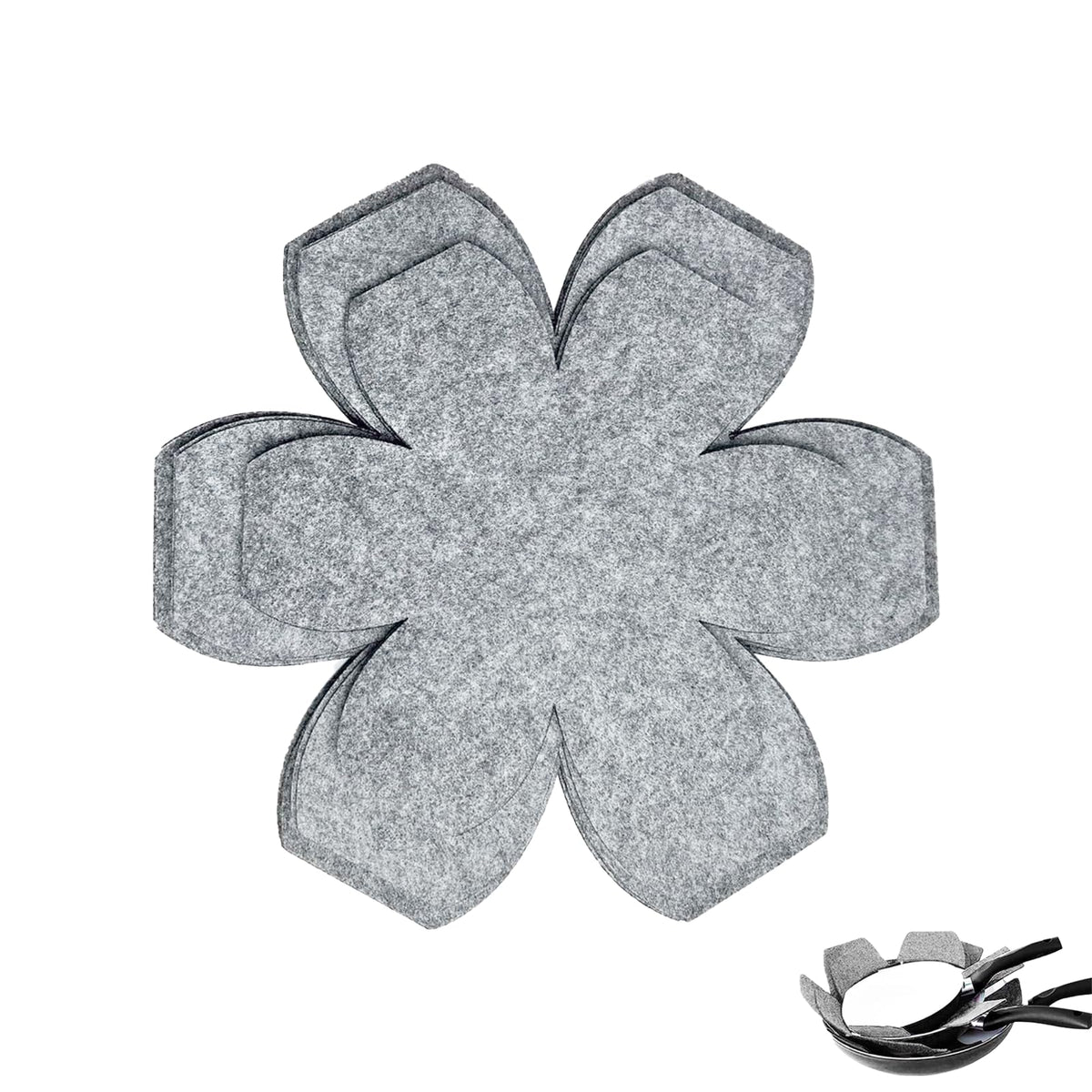 MOJOTORY pan protectors between pots prevent scratches and slips.