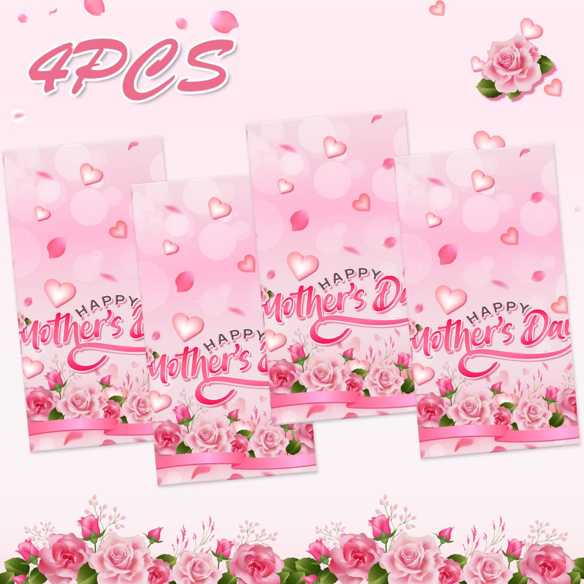 Mokeja Party outdoor use pink rose tablecloth ideal for backyard celebrations