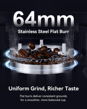 MOKKOM 100 grind settings dial enables precise control from espresso to brew