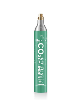 MOKKOM CO2 cylinder compatible with screw-in soda makers for effortless carbonating.