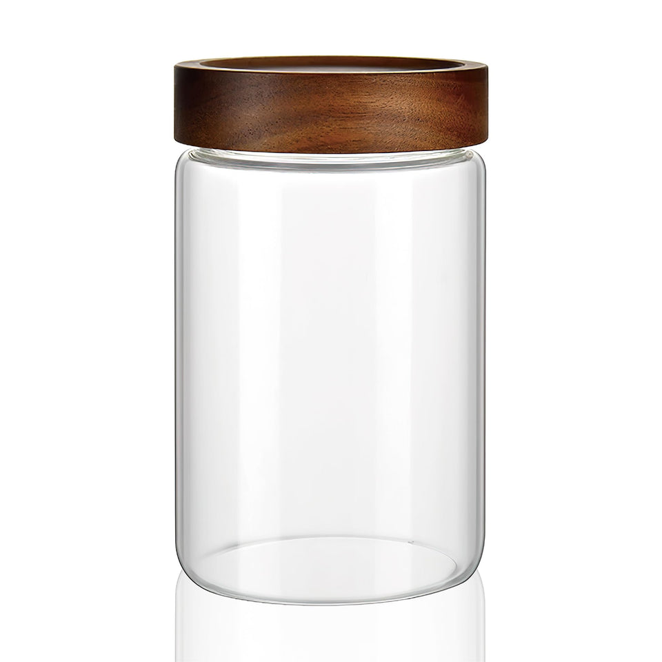 MOLADRI 28 oz clear glass storage jar for pantry organization