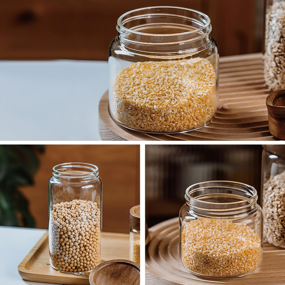 MOLADRI jar filled with coffee beans demonstrates practical storage.