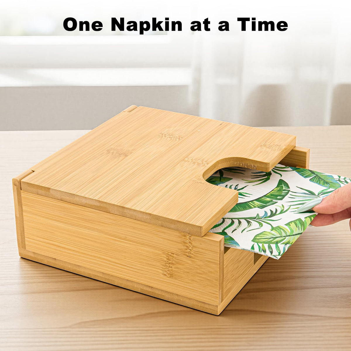 MOLEDINO bamboo napkin holder for dining table adds natural style and stability.
