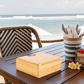 MOLEDINO durable bamboo napkin holder resists wear in busy kitchens.