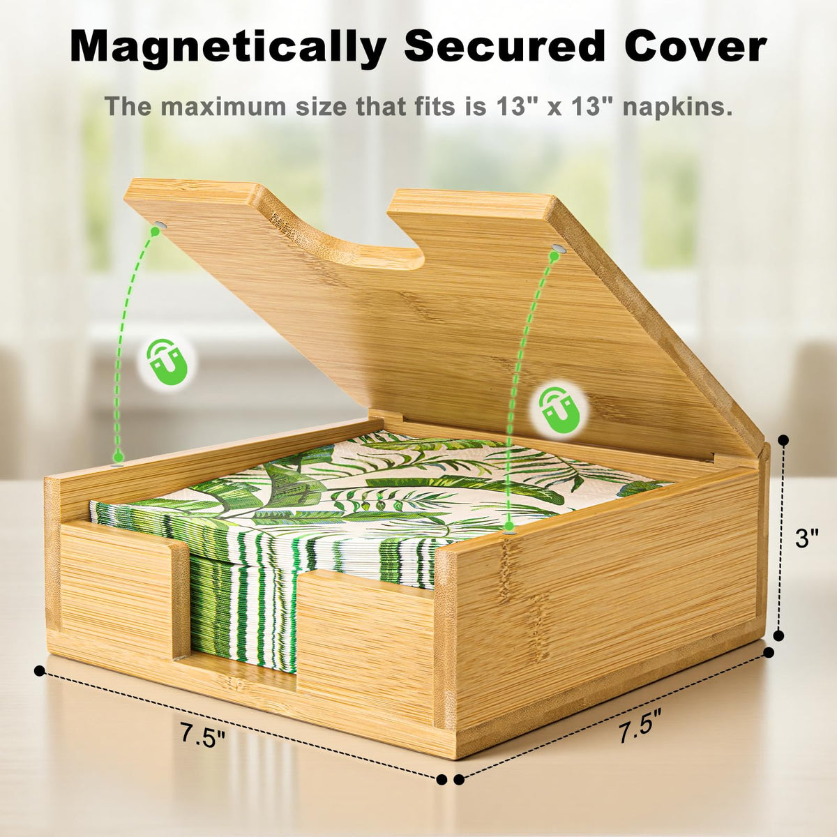 MOLEDINO weighted-lid outdoor napkin holder prevents napkins from blowing away.