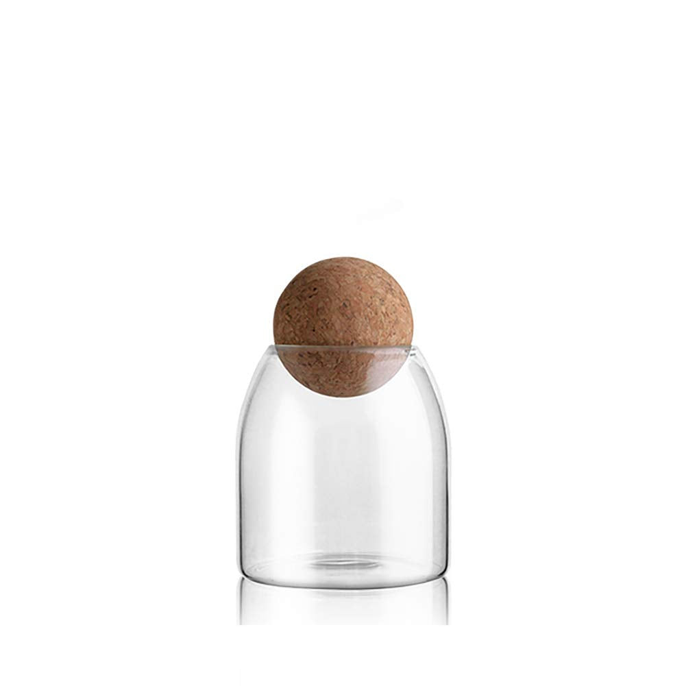 MOLFUJ 550ml glass storage with ball cork preserves freshness for pantry staples.