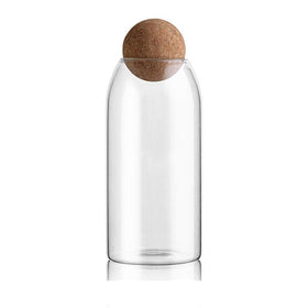 MOLFUJ ball cork glass storage jar for airtight pantry freshness.