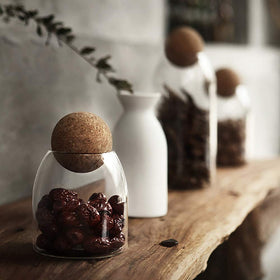 MOLFUJ versatile kitchen jar fits flour, sugar, pasta, and more.
