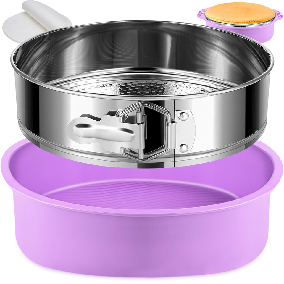 Molgree 9-inch stainless steel springform pan with sturdy build for flawless cheesecakes.