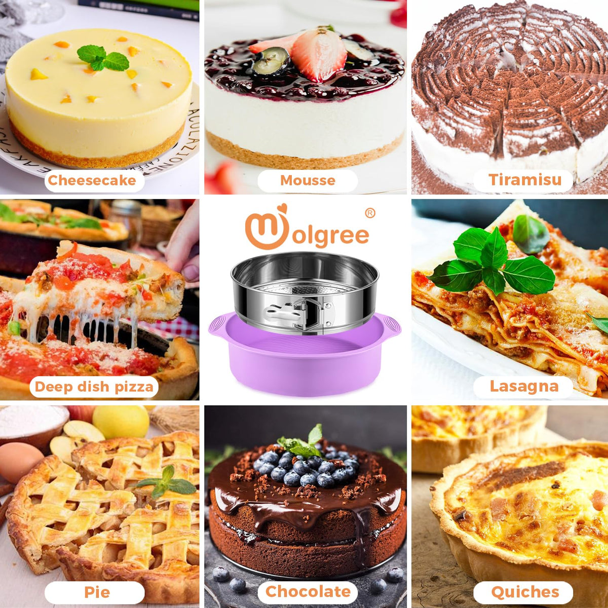 Molgree oven and air fryer compatible pan for versatile baking.