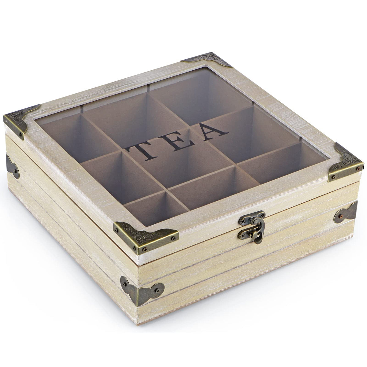MOLIGOU tea box with 9 compartments neatly organized for easy access