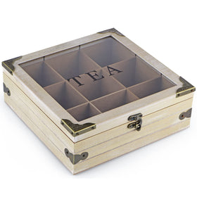 MOLIGOU tea box with 9 compartments neatly organized for easy access