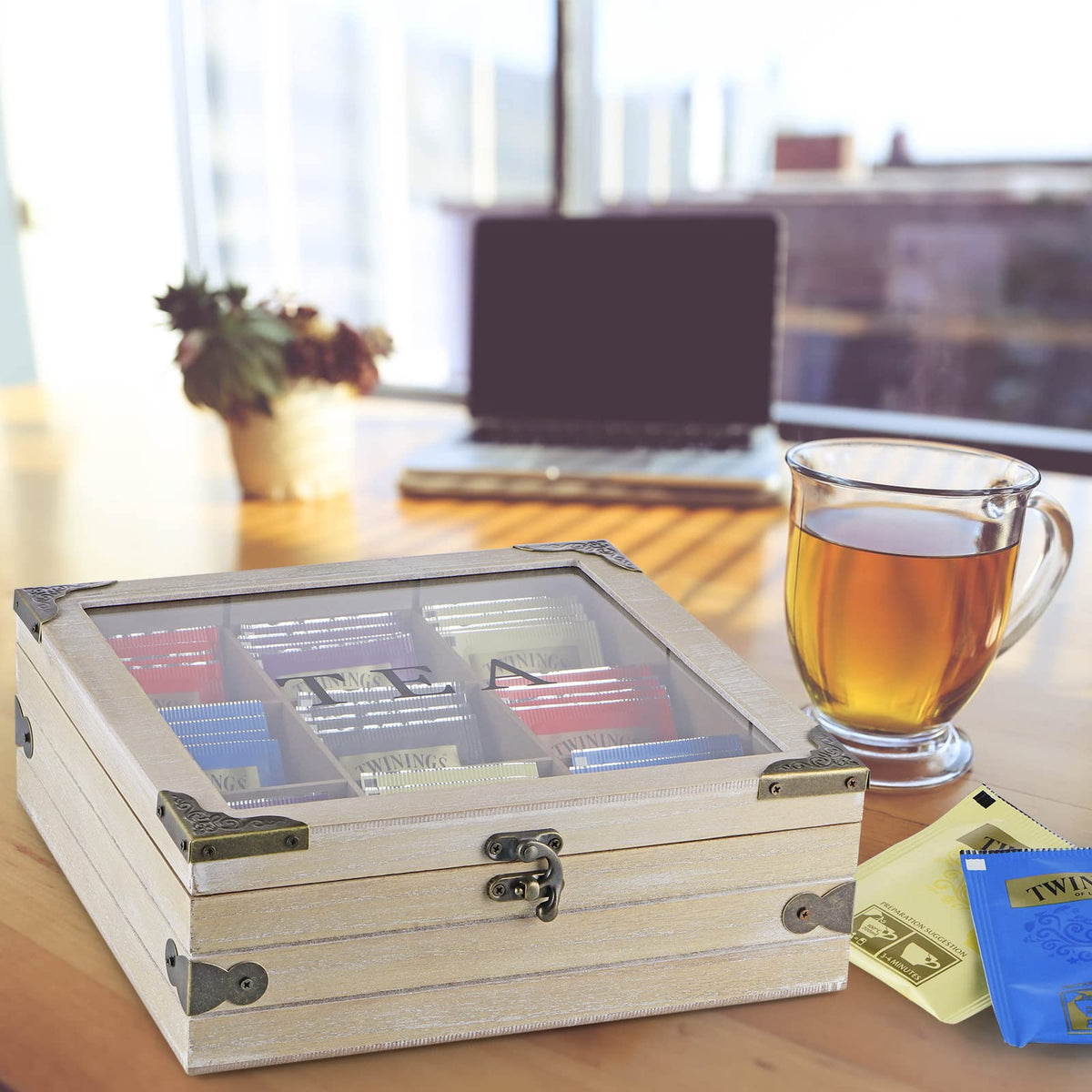 MOLIGOU compact tea storage helping to organize pantry or counter space