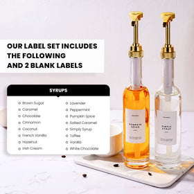 Molimoli gold pump dispenser enabling precise syrup portions in cafes and homes.