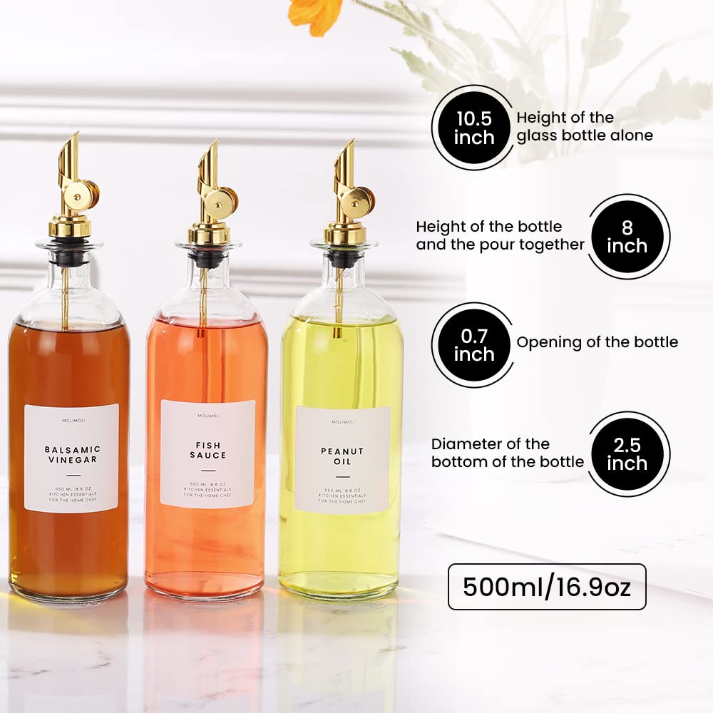 Molimoli weighted pour spout with gold cap delivers controlled flow