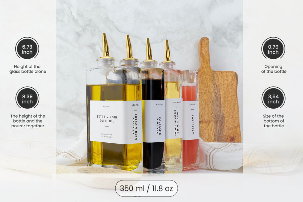 Weighted spout and tight seal prevent drips and keep pantry tidy.